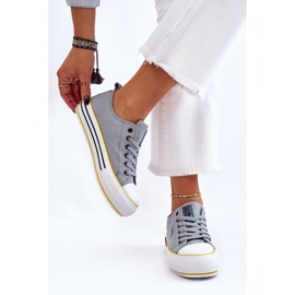 Sneakers De Mujer De Tela Con Plataforma Big Star LL274183 Azul Claro 6