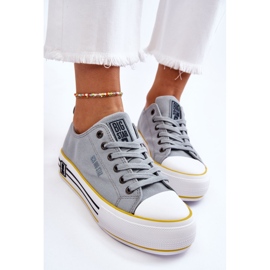 Sneakers De Mujer De Tela Con Plataforma Big Star LL274183 Azul Claro 4