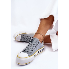 Sneakers De Mujer De Tela Con Plataforma Big Star LL274183 Azul Claro 11