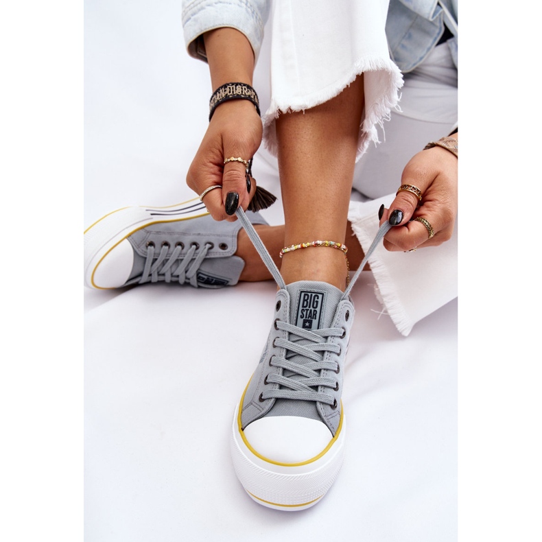 Sneakers De Mujer De Tela Con Plataforma Big Star LL274183 Azul Claro 1