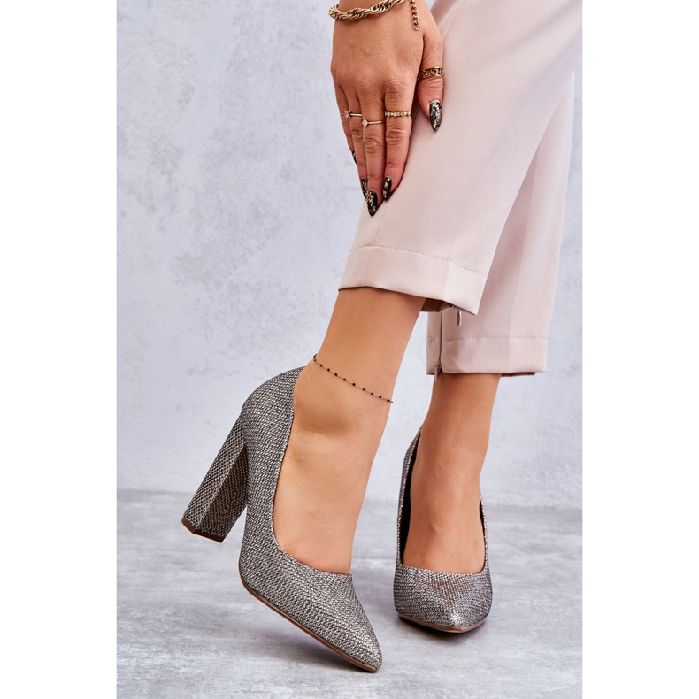 PA1 Bombas Brillantes En Un Tacón Plata Elmira 1 PA1 Bombas Brillantes En Un Tacón Plata Elmira 1