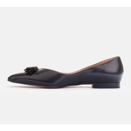 Marco Shoes Sutiles bailarinas con flecos negro 1
