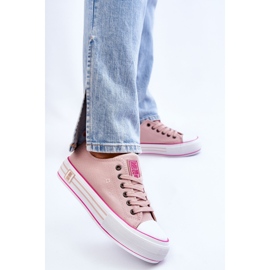 Sneakers De Mujer De Tela Con Plataforma Big Star LL274181 Rosa rosado 5