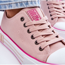 Sneakers De Mujer De Tela Con Plataforma Big Star LL274181 Rosa rosado 7