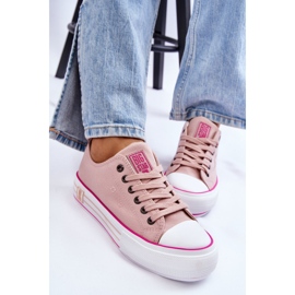 Sneakers De Mujer De Tela Con Plataforma Big Star LL274181 Rosa 1