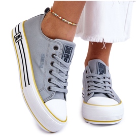 Sneakers De Mujer De Tela Con Plataforma Big Star LL274183 Azul Claro 12