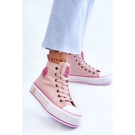 Sneakers Mujer Alta Textil Plataforma Big Star LL274186 Rosa rosado 2 Sneakers Mujer Alta Textil Plataforma Big Star LL274186 Rosa rosado 2