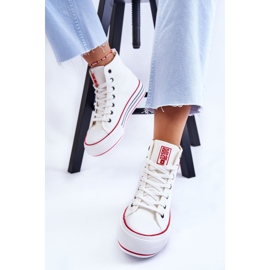Sneakers Mujer Plataforma Alta Textil Big Star LL274185 Blanco 7