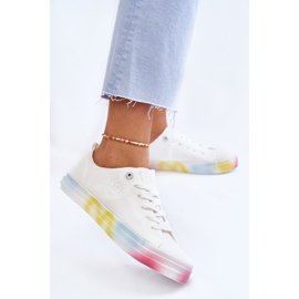 Zapatillas De Mujer Con Una Plataforma De Colores Big Star LL274237 Blanco 2