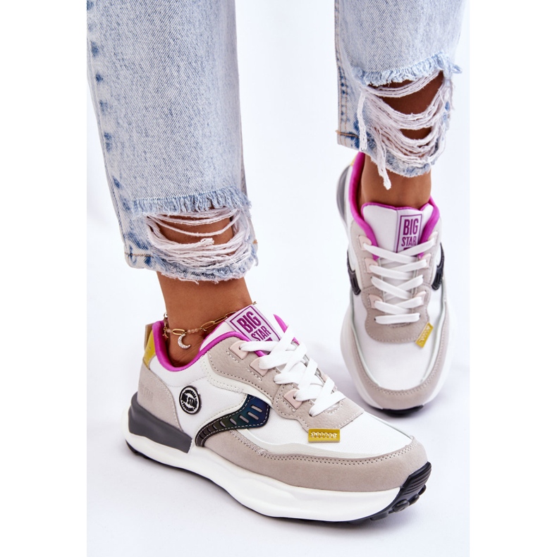 Zapatillas Deportivas de Mujer Big Star KK274099 Blanco y Beige 1