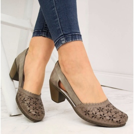 Salones mujer piel calada beige Rieker 40986 1