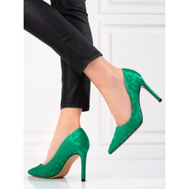 Zapatos de salón de mujer Shelovet con estampado de leopardo verde 3