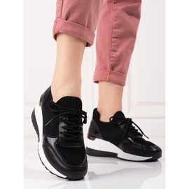 Zapatillas de mujer con parte superior flexible. negro 2
