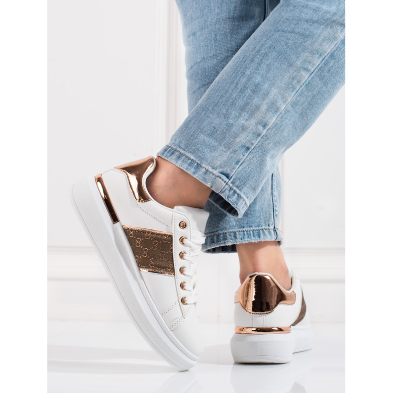 Deportiva plataforma Shelovet blanca blanco 2