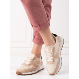 Deportivas mujer cordones Shelovet beige 1