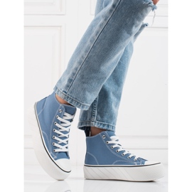 Deportivas altas de mujer Shelovet azul 2