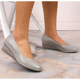 Zapatos de salón mujer cuña gris Vinceza 10896 5