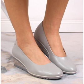 Zapatos de salón mujer cuña gris Vinceza 10896 6