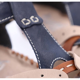 Cómodas sandalias planas de mujer con velcro Rieker M1655-14 beige 1