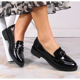Mocasines lacados en negro para mujer Potocki SZ12020 1