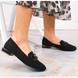 Zapatos mujer ante con cadena Sergio Leone MK739 negro 2