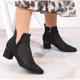 Botines mujer ante calado negro Vinceza 10892 2