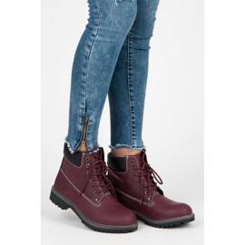 Mckeylor Botas de montaña mujer granate rojo 3