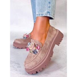 PA1 Mocasines caqui con plataforma y cuentas Stefani beige 5