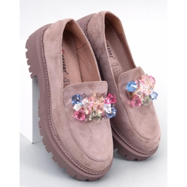 PA1 Mocasines caqui con plataforma y cuentas Stefani beige 4