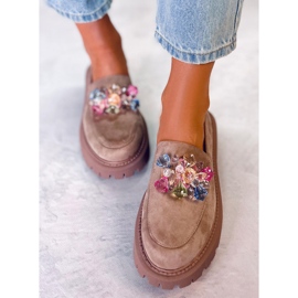 PA1 Mocasines caqui con plataforma y cuentas Stefani beige 3