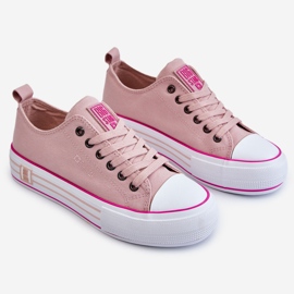 Sneakers De Mujer De Tela Con Plataforma Big Star LL274181 Rosa rosado 2