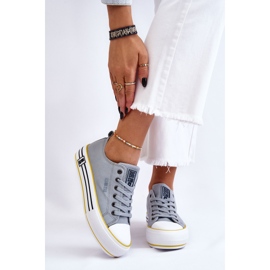 Sneakers De Mujer De Tela Con Plataforma Big Star LL274183 Azul Claro 10