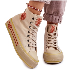 Sneakers Mujer Alta Textil Plataforma Big Star LL274187 Beige 14