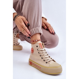 Sneakers Mujer Alta Textil Plataforma Big Star LL274187 Beige 12