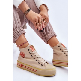 Sneakers Mujer Alta Textil Plataforma Big Star LL274187 Beige 1