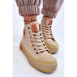Sneakers Mujer Alta Textil Plataforma Big Star LL274187 Beige 10