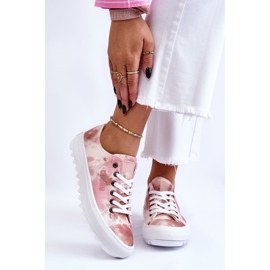 Zapatillas bajas de moda Big Star LL274044 Rosa-Beige blanco 3