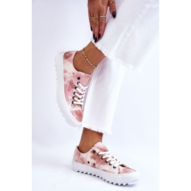 Zapatillas bajas de moda Big Star LL274044 Rosa-Beige blanco 4