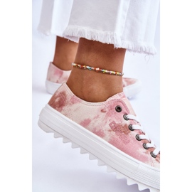 Zapatillas bajas de moda Big Star LL274044 Rosa-Beige blanco 5