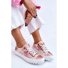 Zapatillas bajas de moda Big Star LL274044 Rosa-Beige blanco 1