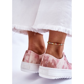 Zapatillas bajas de moda Big Star LL274044 Rosa-Beige blanco 8
