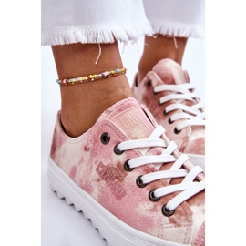 Zapatillas bajas de moda Big Star LL274044 Rosa-Beige blanco 6