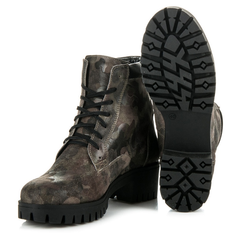 Vinceza Botas con cordones y protector verde 1