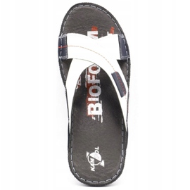 Kampol Zapatilla piel hombre 200 / B blanco azul marino 7