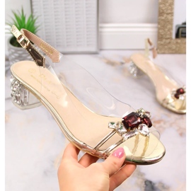 Sandalias transparentes con circonitas dorado claro D&amp;A MR-X1012 8