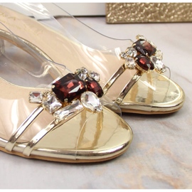 Sandalias transparentes con circonitas dorado claro D&amp;A MR-X1012 10
