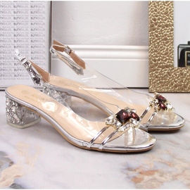 Sandalias mujer plata transparente con circonitas D&amp;A MR-X1012 9