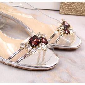 Sandalias mujer plata transparente con circonitas D&amp;A MR-X1012 11