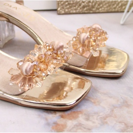 Sandalias mujer dorado transparente con piedras D&amp;A MR-B1 6
