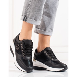 Deportivas de mujer con cuña Shelovet en negro 3